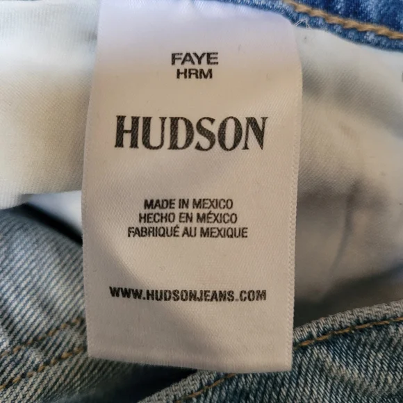 NEW Hudson Faye Jeans | Ultra High Rise Flare | Two-Tone Distressed Denim Sz 31 - Picture 11 of 16